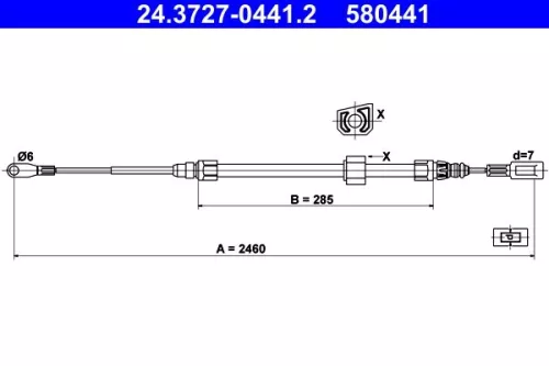 ATE Cable Pull, parking brake (24.3727-0441.2)