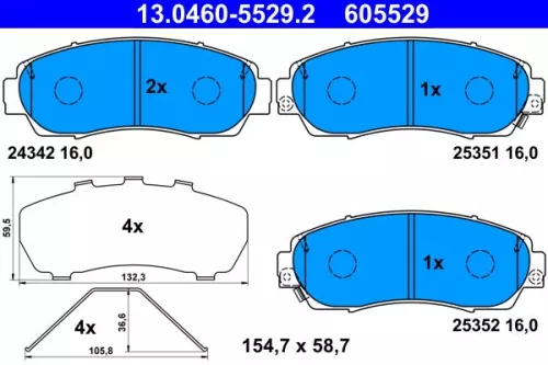 ATE Brake Pad Set, disc brake (13.0460-5529.2)