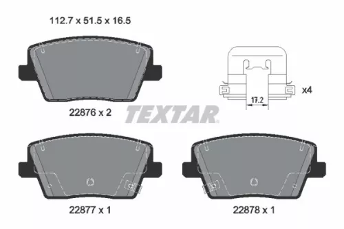 TEXTAR Brake Pad Set, disc brake (2287601)