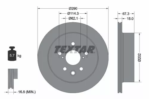 TEXTAR Brake Disc (92334403)