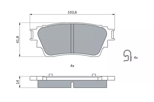 BOSCH Brake Pad Set, disc brake (0986460008)