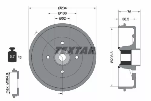 TEXTAR Brake Drum (94045000)