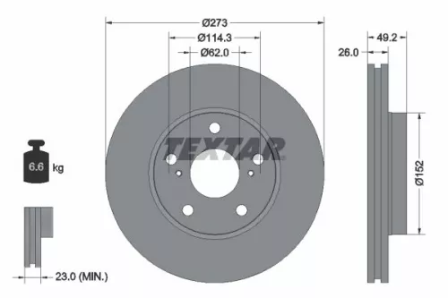 TEXTAR Brake Disc (92163703)