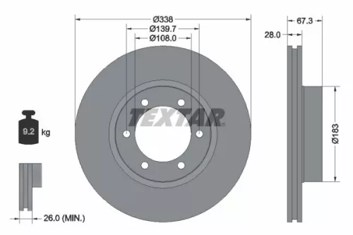 TEXTAR Brake Disc (92137303)