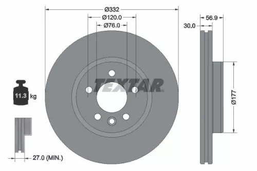 TEXTAR Brake Disc (92307705)