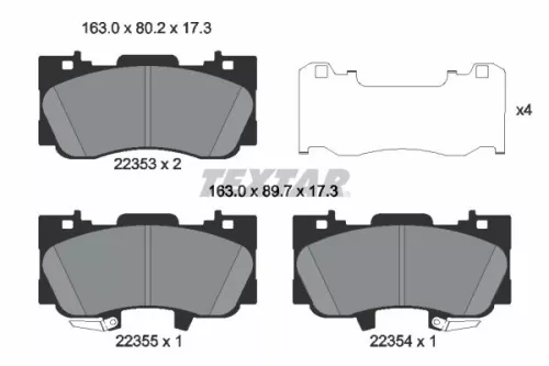 TEXTAR Brake Pad Set, disc brake (2235301)