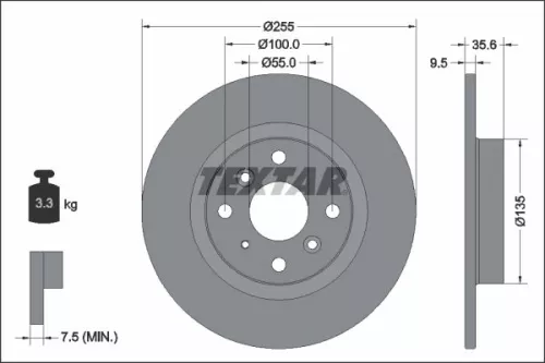 TEXTAR Brake Disc (92338203)