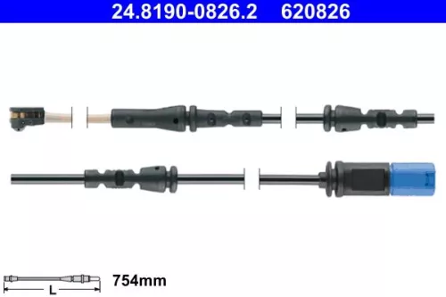 ATE Warning Contact, brake pad wear (24.8190-0826.2)