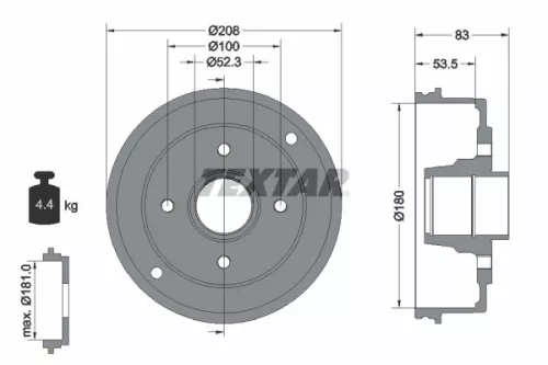 TEXTAR Brake Drum (94023600)