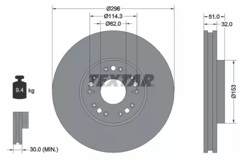 TEXTAR Brake Disc (92237503)