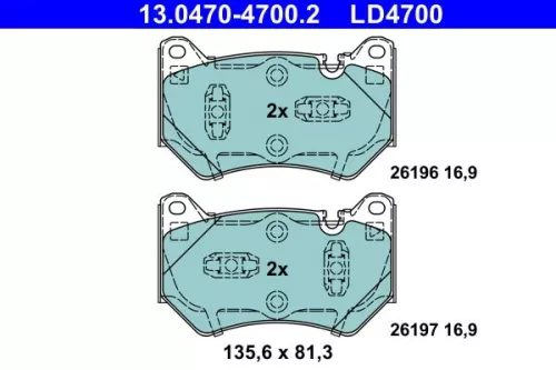 ATE Brake Pad Set, disc brake (13.0470-4700.2)