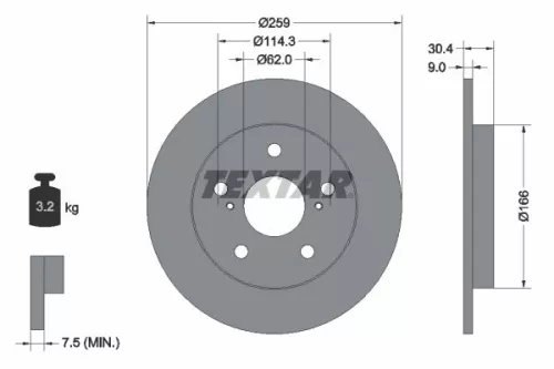 TEXTAR Brake Disc (92164103)