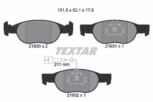 TEXTAR Brake Pad Set, disc brake (2193002)