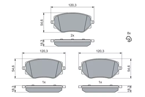 BOSCH Brake Pad Set, disc brake (0986460063)