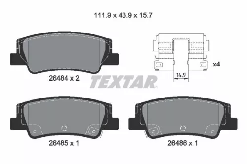 TEXTAR Brake Pad Set, disc brake (2648401)