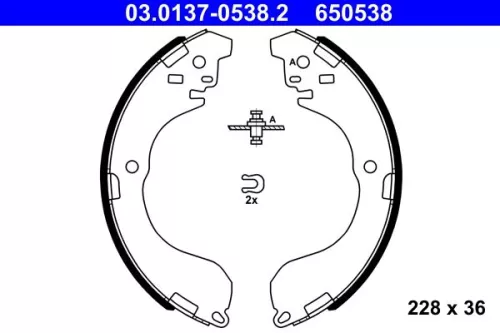 ATE Brake Shoe Set (03.0137-0538.2)