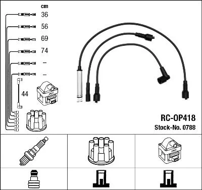 NGK Ignition Cable Kit (0788)