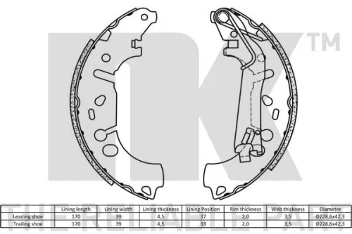 NK Brake Shoe Set (2723731)
