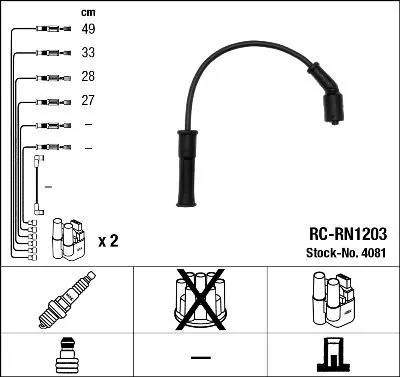 NGK Ignition Cable Kit (4081)