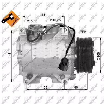 NRF Compressor, air conditioning (32448)