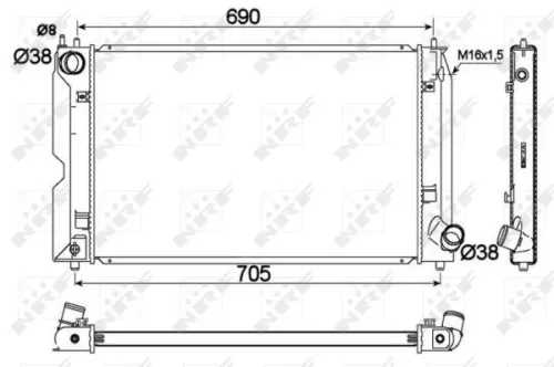 NRF Radiator, engine cooling (53421)