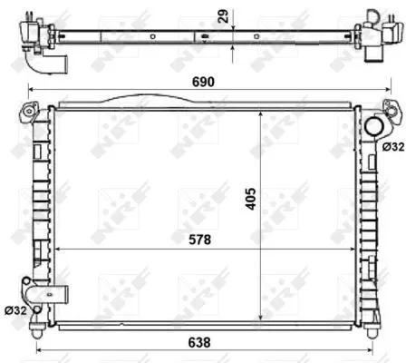 NRF Radiator, engine cooling (55338)