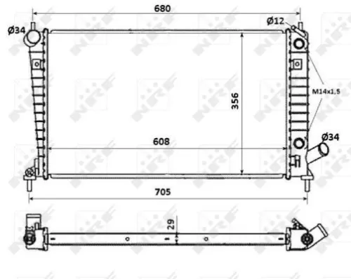 NRF Radiator, engine cooling (58349)