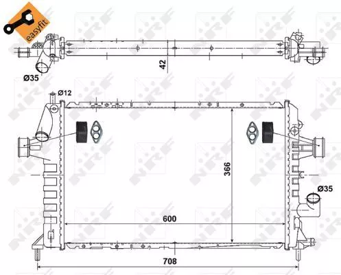 NRF Radiator, engine cooling (506616)
