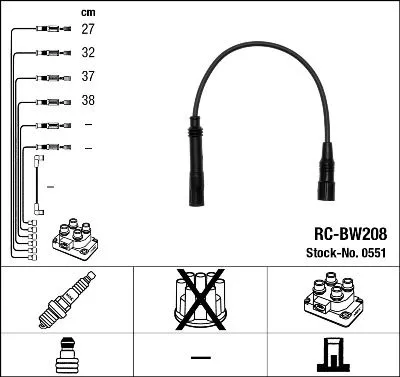 NGK Ignition Cable Kit (0551)