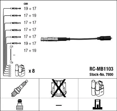 NGK Ignition Cable Kit (7800)