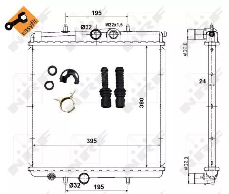 NRF Radiator, engine cooling (509523)