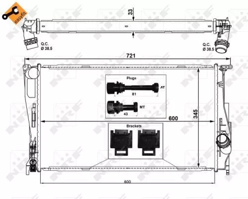 NRF Radiator, engine cooling (53472)