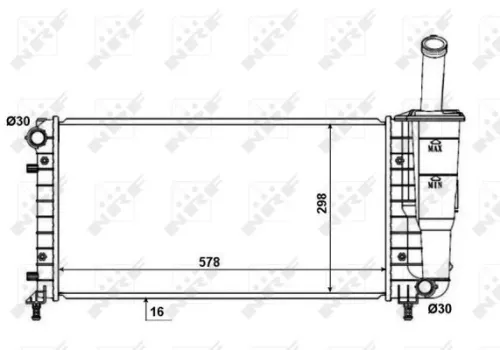 NRF Radiator, engine cooling (53601)