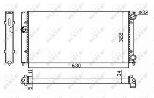 NRF Radiator, engine cooling (54664)