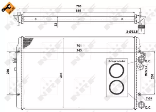 NRF Radiator, engine cooling (58334)