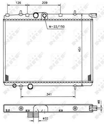 NRF Radiator, engine cooling (509525)