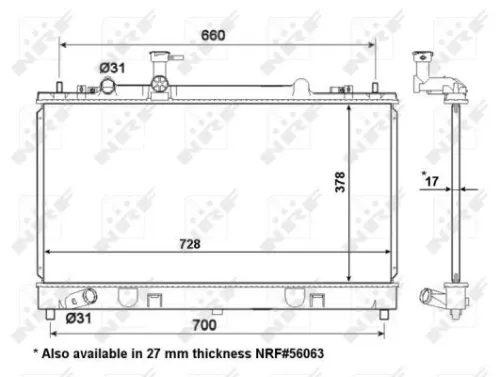 NRF Radiator, engine cooling (53412)