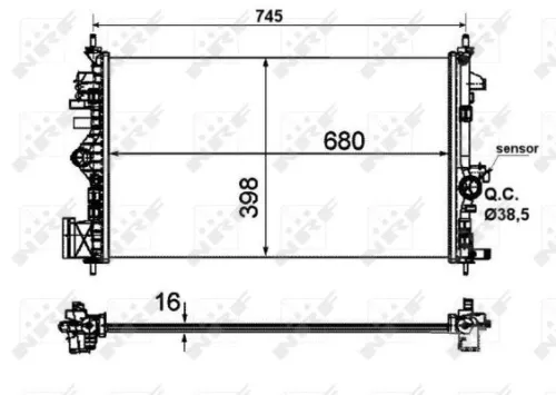 NRF Radiator, engine cooling (53773)