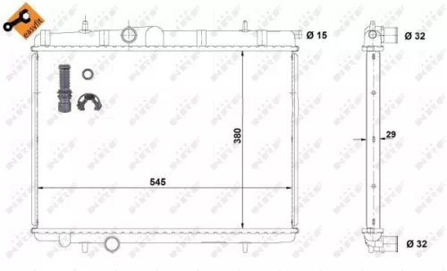 NRF Radiator, engine cooling (58301)
