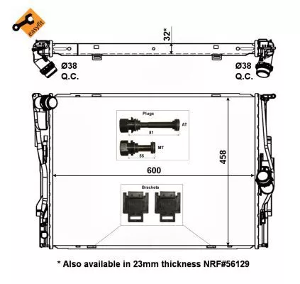 NRF Radiator, engine cooling (53473)