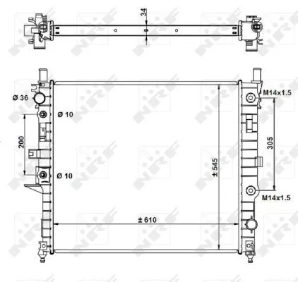 NRF Radiator, engine cooling (55334)