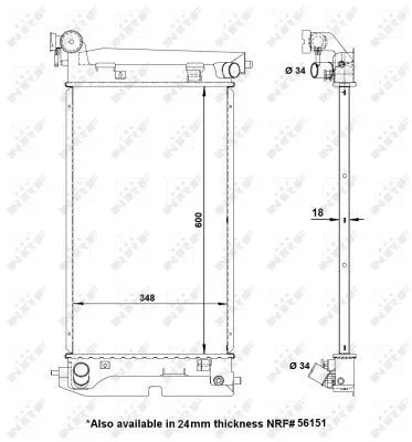 NRF Radiator, engine cooling (53373)
