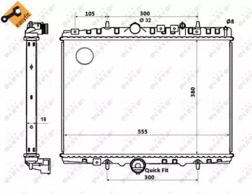NRF Radiator, engine cooling (58352)