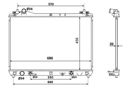 NRF Radiator, engine cooling (53702)