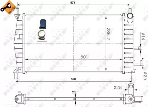 NRF Radiator, engine cooling (50131)