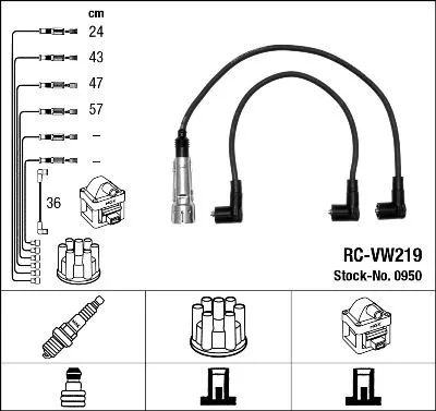 NGK Ignition Cable Kit (0950)