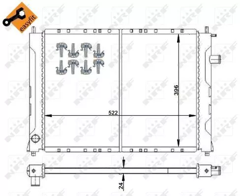 NRF Radiator, engine cooling (55326)