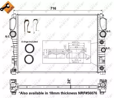 NRF Radiator, engine cooling (53423)