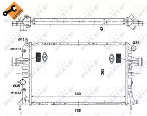 NRF Radiator, engine cooling (55351)