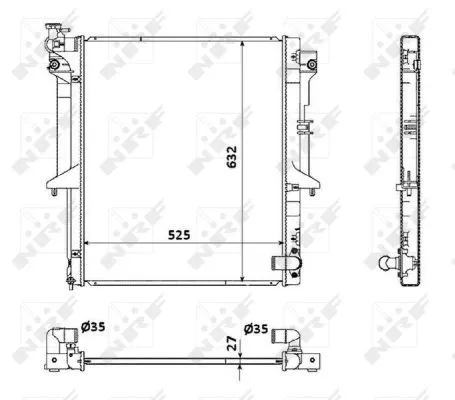 NRF Radiator, engine cooling (53908)